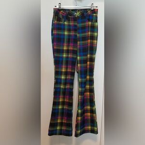 Delias rainbow plaid pants size xs